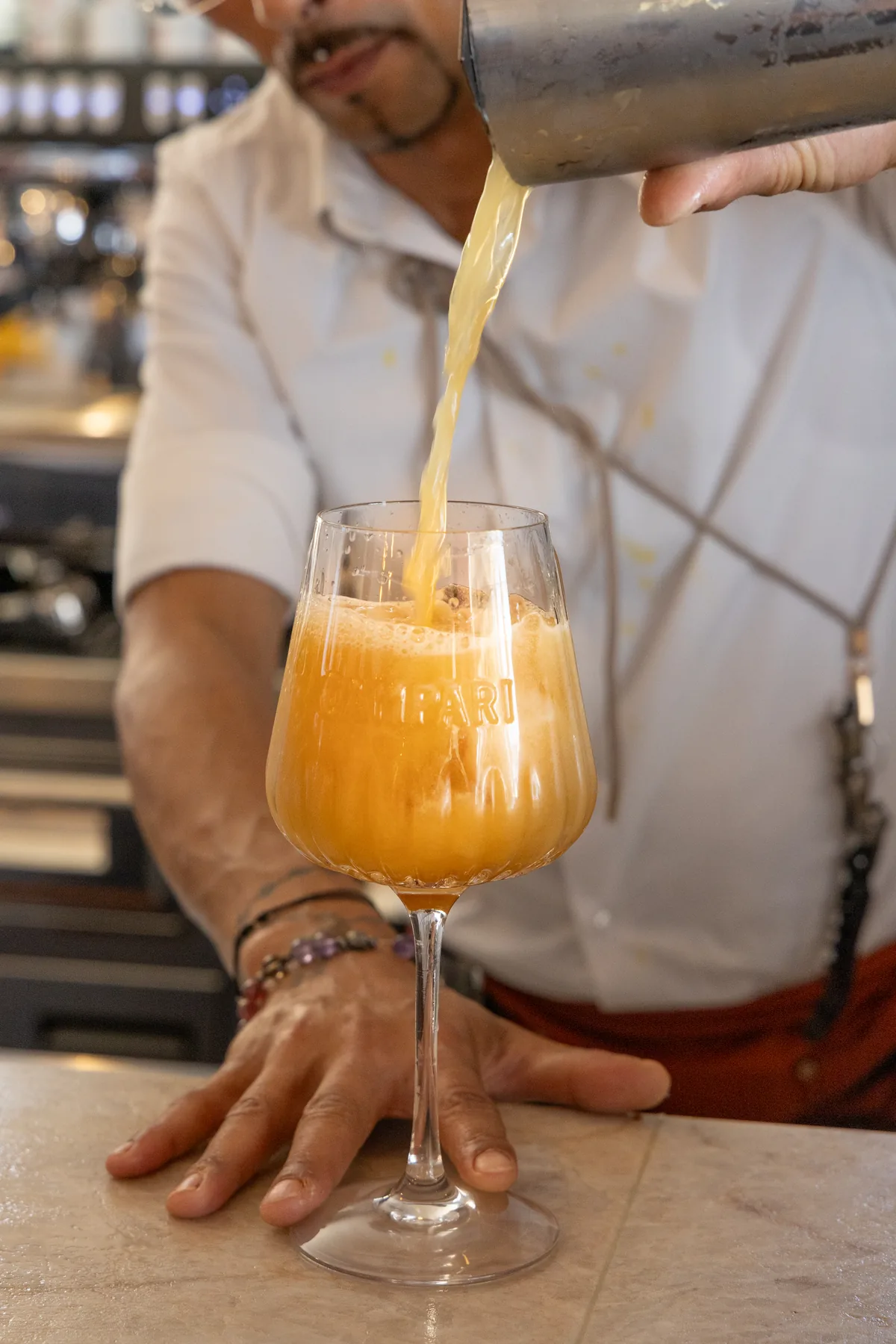 Cocktail préparé au bar de La Vague d’Or